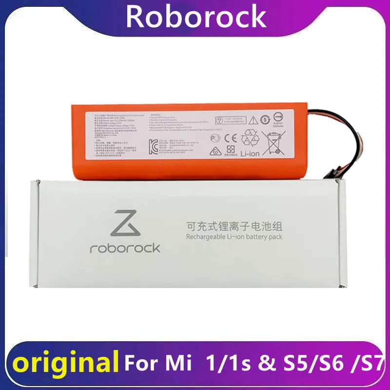 Roborock S5MAX S6MAXV S7 S75 청소 로봇 진공 청소기 부품에 적합한 정품 배터리, 14,4 V-5200mAh