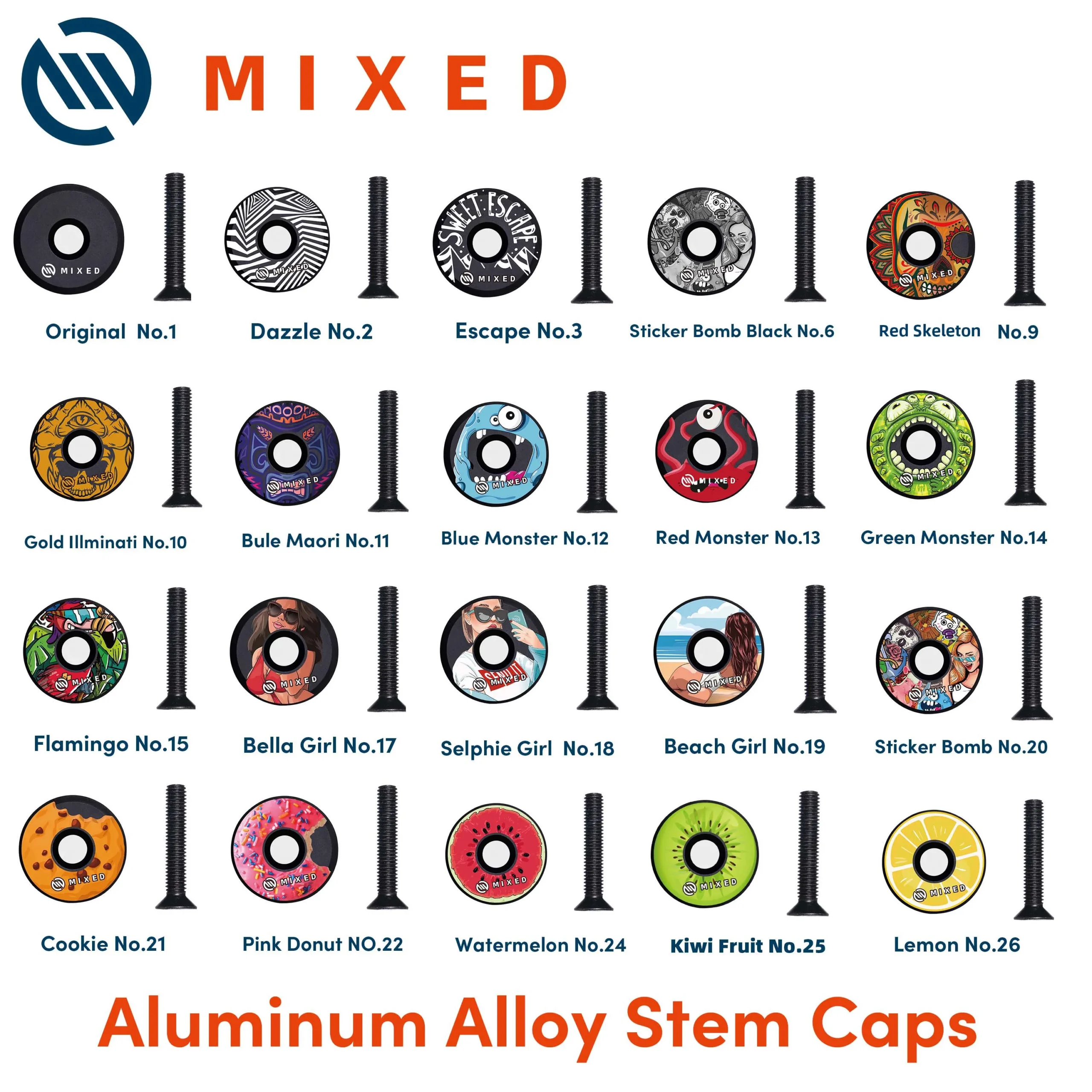 MIXED 32mm 헤드셋 스템 캡 팩