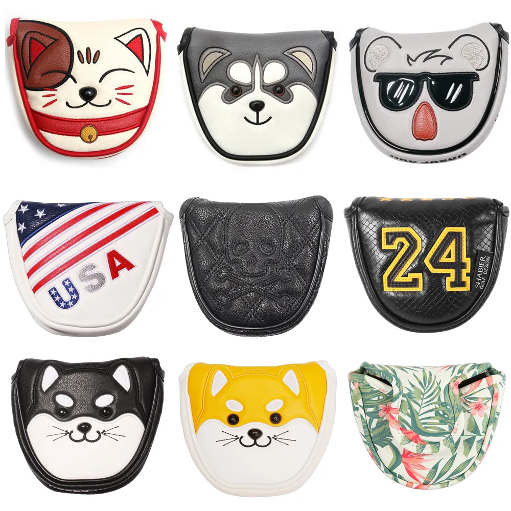 Magnetic Closure/Velcro Closure Customized Golf Mallet Putter Covers Headcover Synthetic Leather Multi Style Color Free Shipping