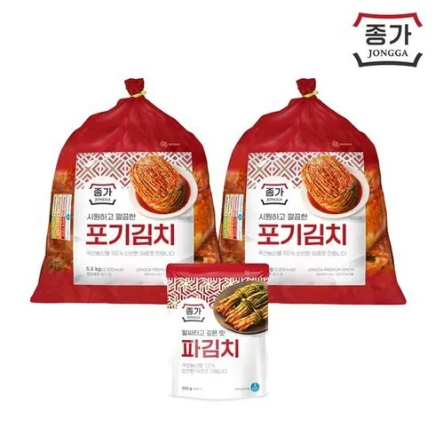 종가 종가집 중부식 포기김치 11kg 파김치 300g